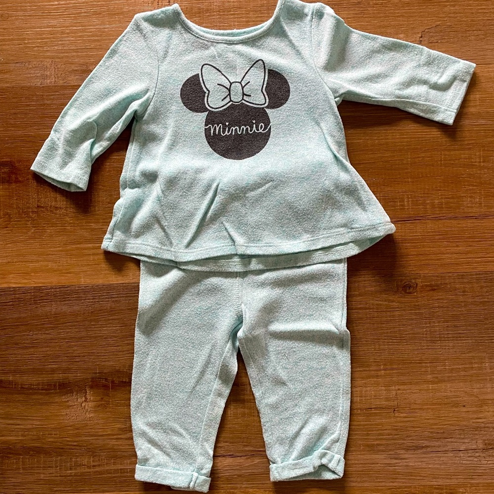 Super soft, light turquoise Minnie Mouse set